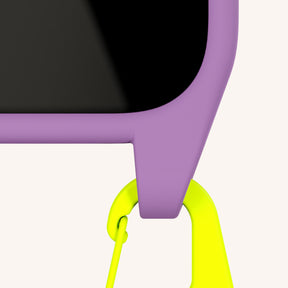 Phone Necklace with Carabiner Rope in Lavender + Neon Camouflage