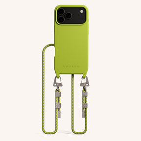 Phone Necklace with Carabiner Rope in Olive