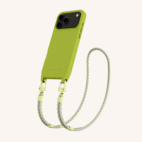 Phone Necklace with Carabiner Rope in Olive + Spotted Y2K