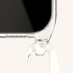 Handykette mit Karabinerband in Transparent + Kreideweiss