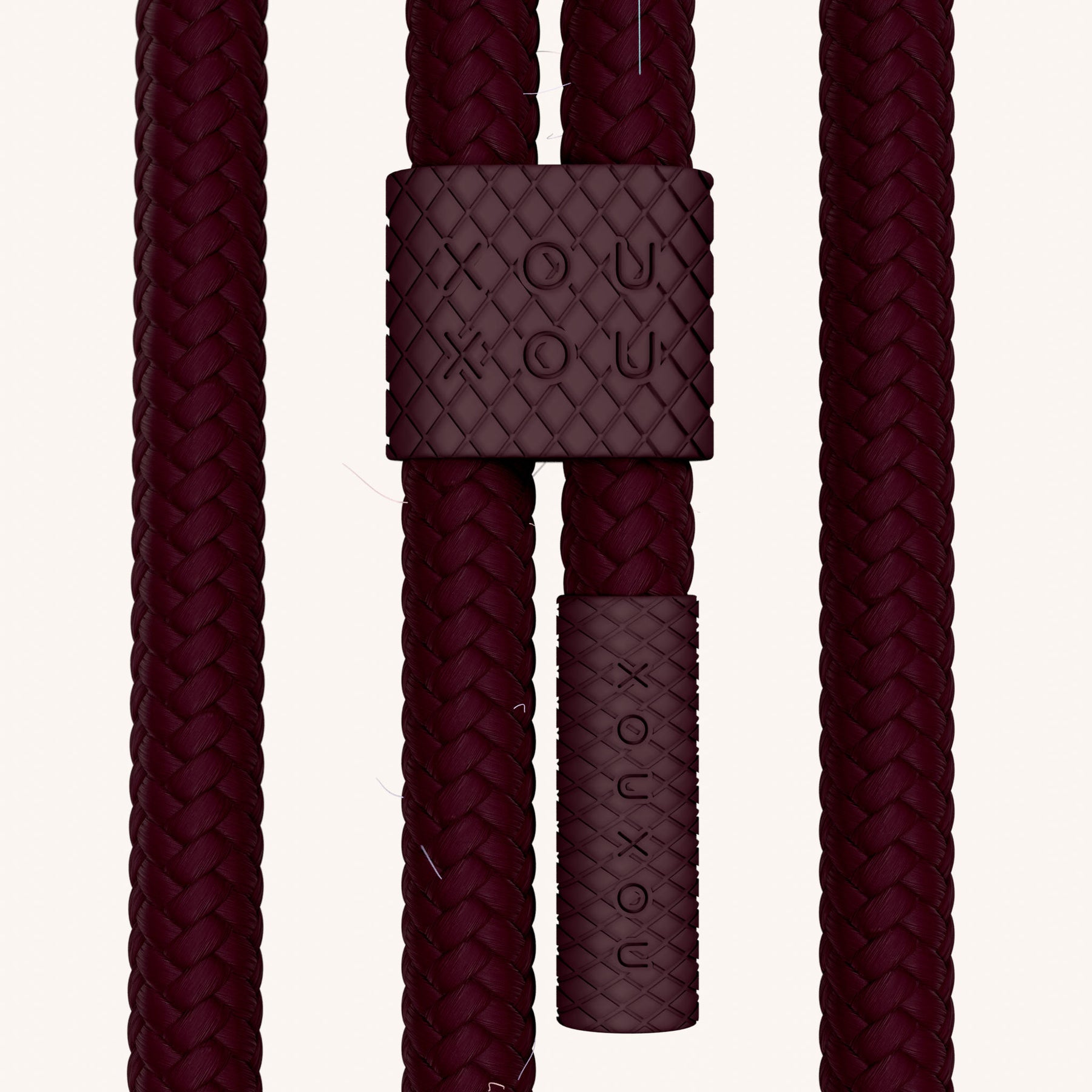 Phone Necklace with Carabiner Rope in Cyber Pink Clear + Burgundy