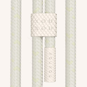 Phone Necklace with Carabiner Rope in Cyber Pink Clear + Chalk