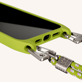 Phone Necklace with Carabiner Rope in Olive