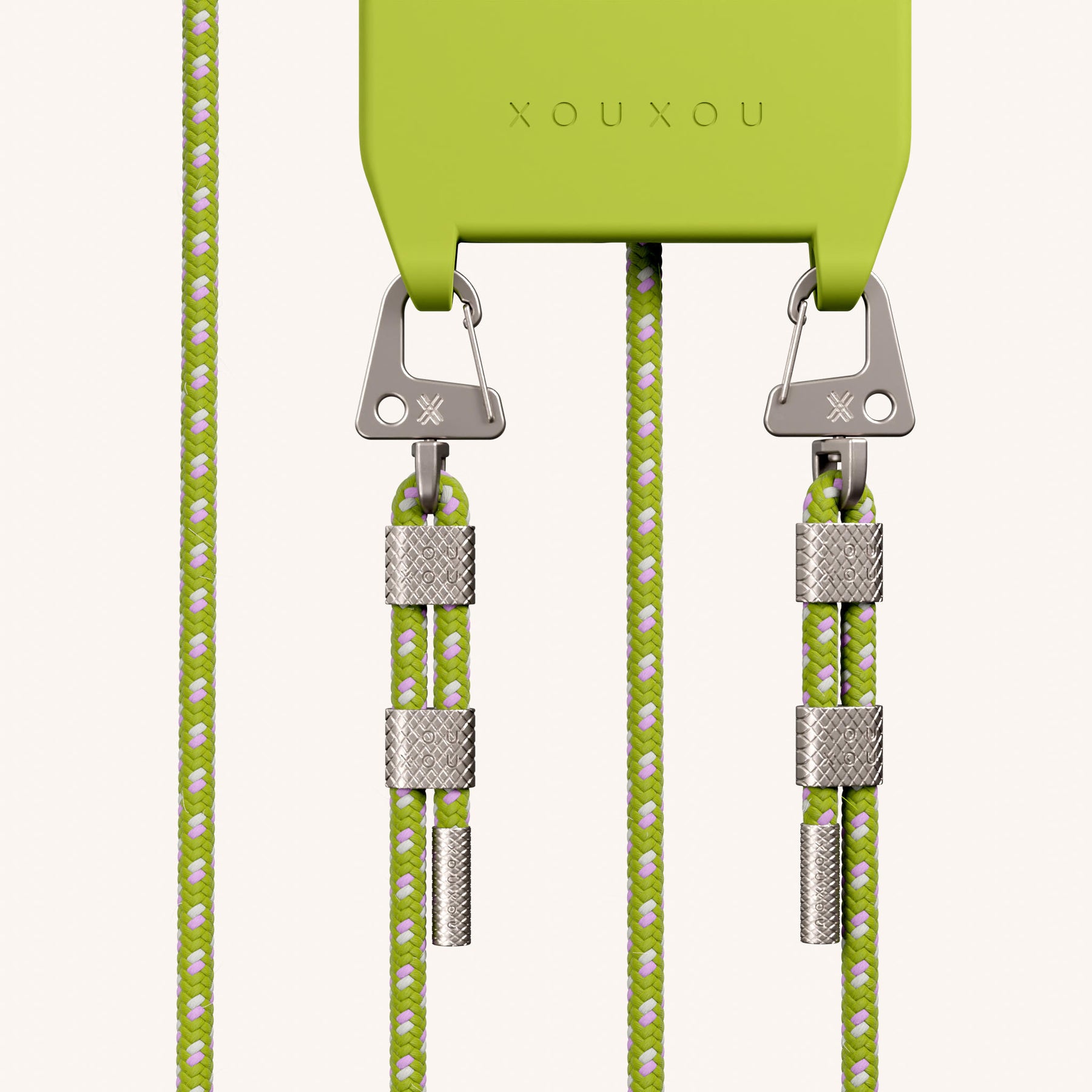 Phone Necklace with Carabiner Rope in Olive