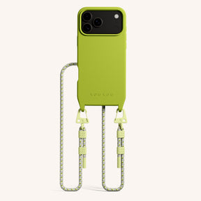 Phone Necklace with Carabiner Rope in Olive + Spotted Y2K