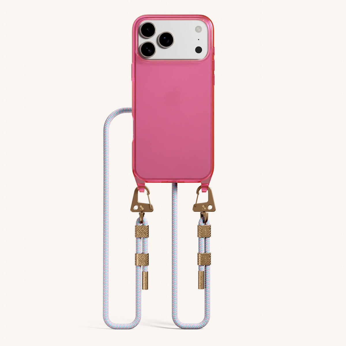 Phone Necklace with Carabiner Rope for iPhone 17 Pro without MagSafe in Cyber Total View | XOUXOU #phone model_iphone 17 pro