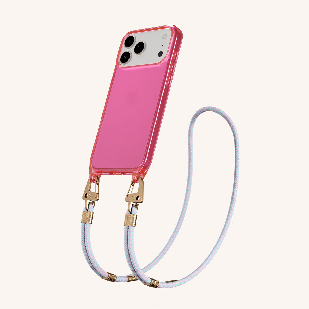 Phone Necklace with Carabiner Rope for iPhone 17 Pro without MagSafe in Cyber Total View | XOUXOU #phone model_iphone 17 pro