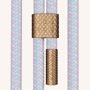 Phone Necklace with Carabiner Rope in Cyber Pink Clear + Vibrant Pastel