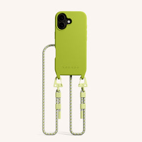Phone Necklace with Carabiner Rope in Olive + Spotted Y2K