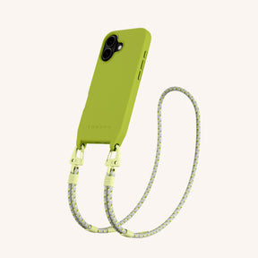 Phone Necklace with Carabiner Rope in Olive + Spotted Y2K
