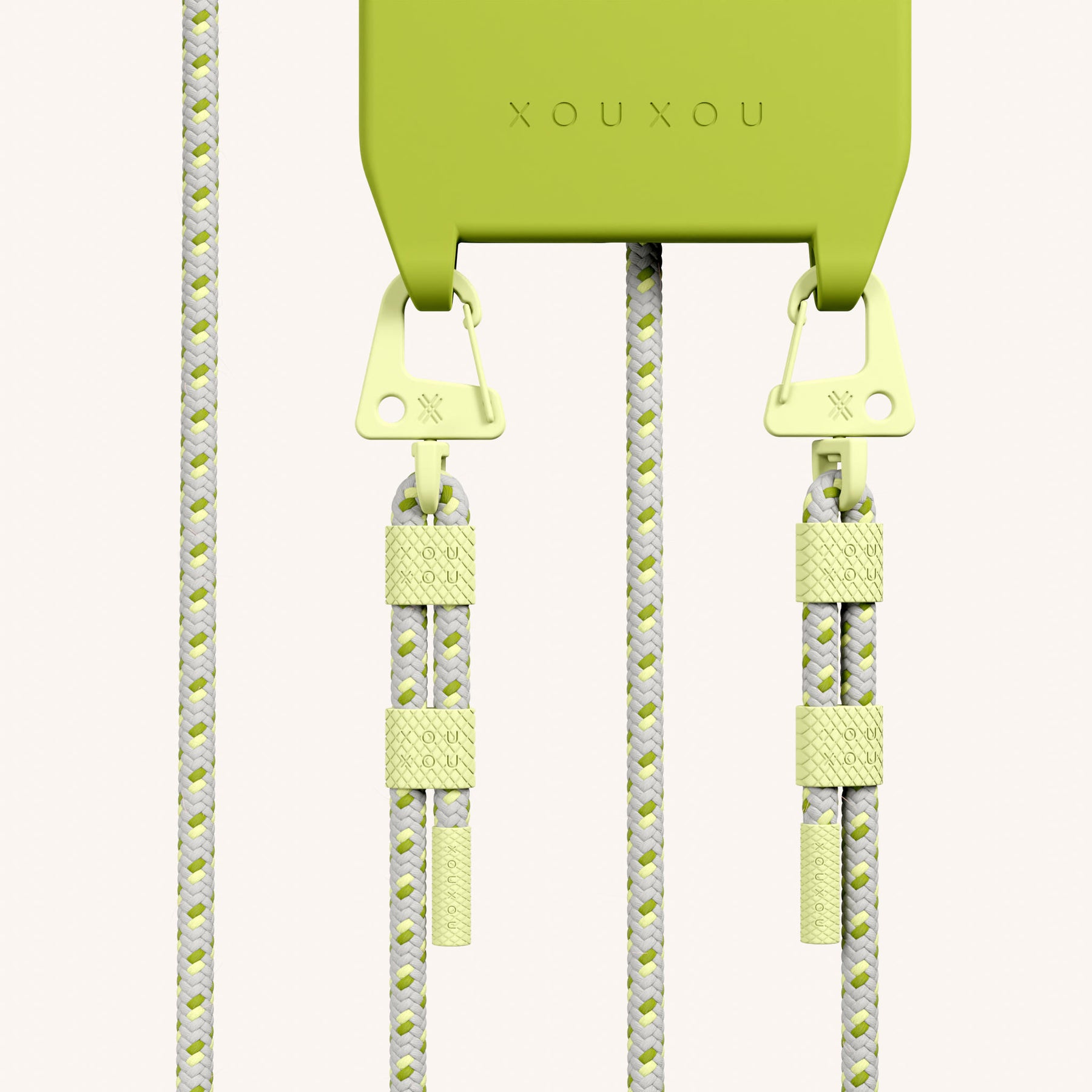Phone Necklace with Carabiner Rope in Olive + Spotted Y2K