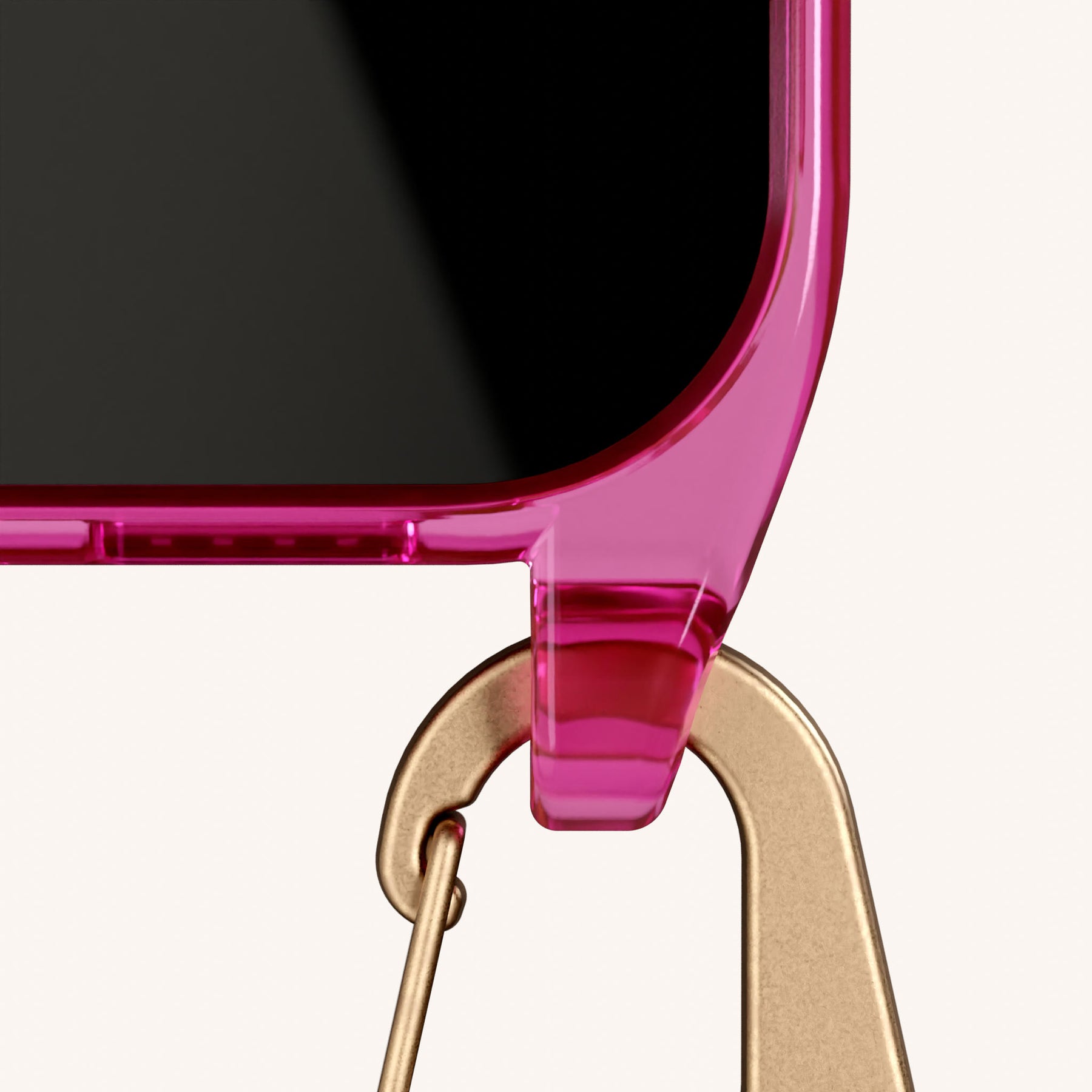 Phone Necklace with Carabiner Rope in Cyber Pink Clear + Vibrant Pastel