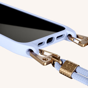 Handykette mit Karabinerband in Baby Blau