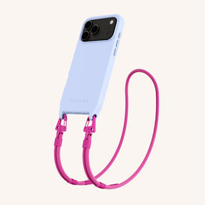 Cordon de téléphone avec corde en Baby Blue + Power Pink