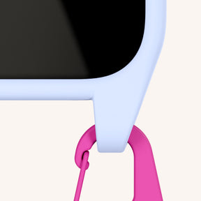 Cordon de téléphone avec corde en Baby Blue + Power Pink