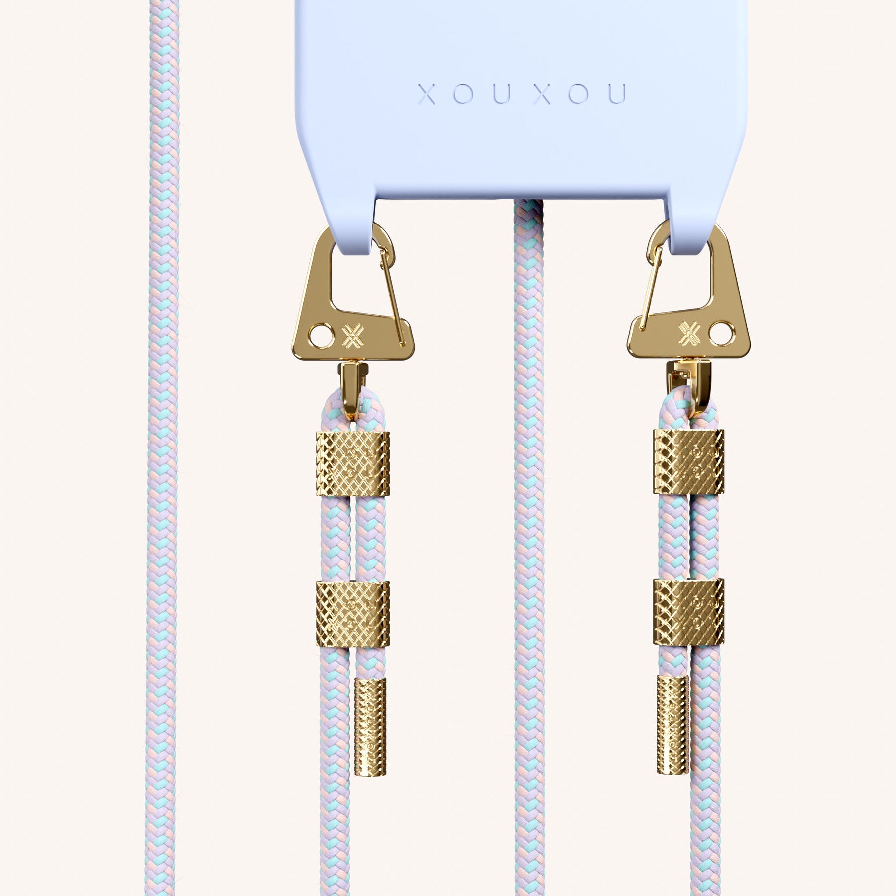 Handykette mit Karabinerband in Baby Blau + Vibrant Pastel