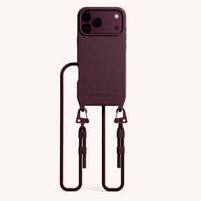 Phone Necklace with Carabiner Rope in Burgundy