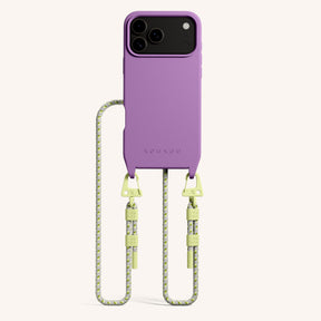 Handykette mit Karabinerband in Lavendel + Spotted Y2K