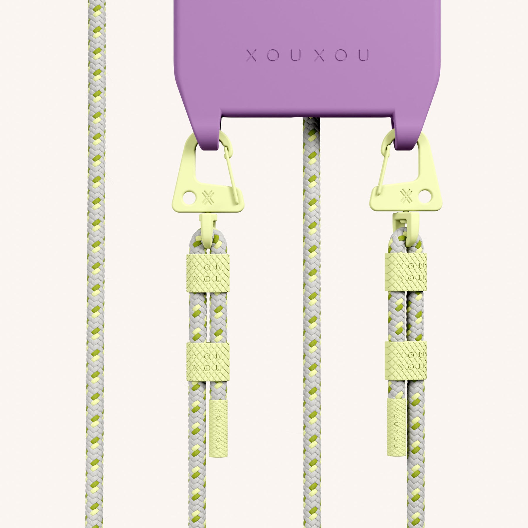 Handykette mit Karabinerband in Lavendel + Spotted Y2K