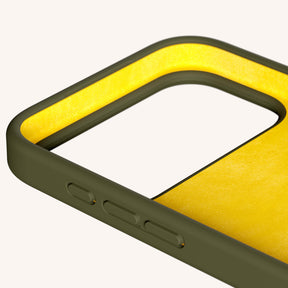 Phone Necklace with Carabiner Rope in Moss