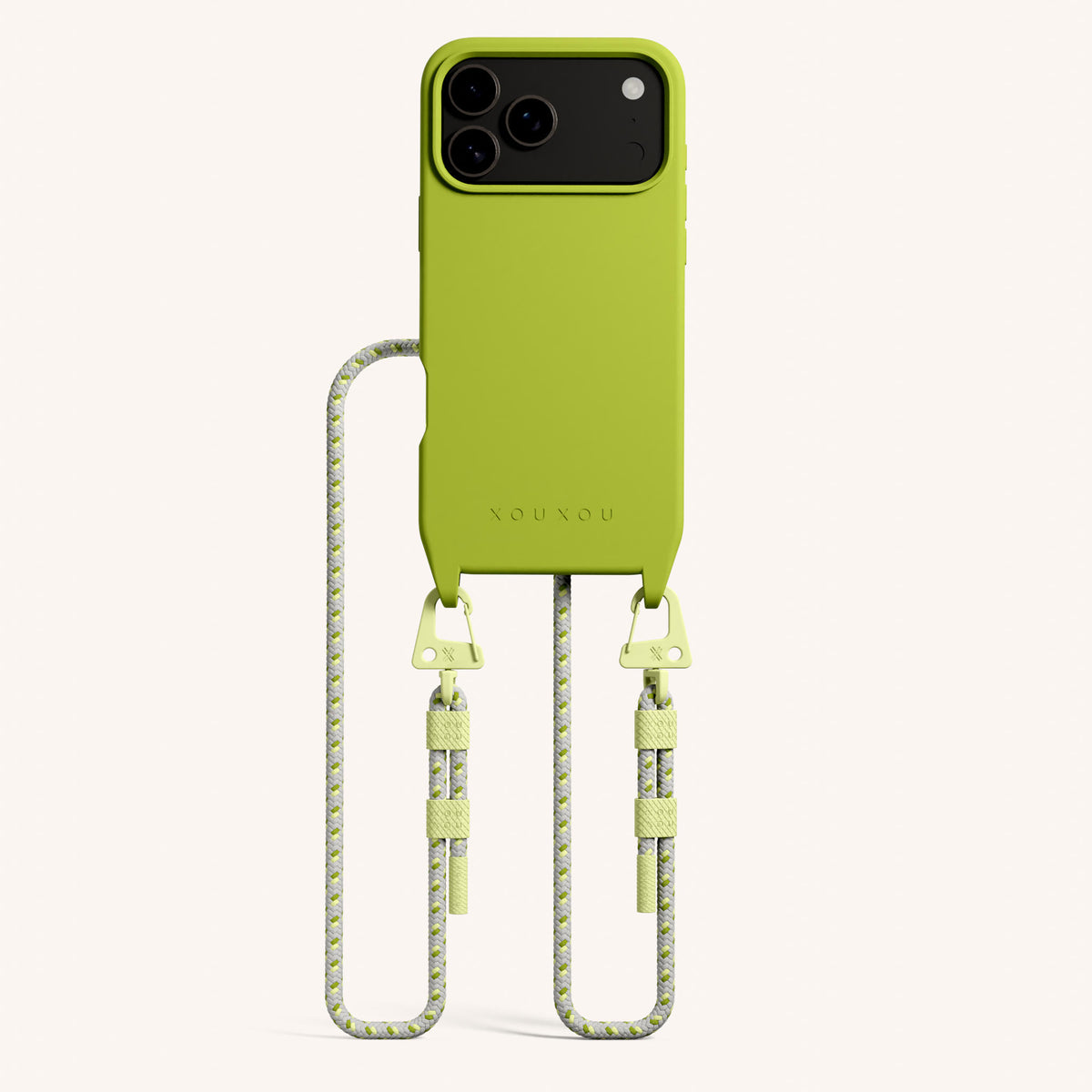 Phone Necklace with Carabiner Rope for iPhone 18 Pro Max with MagSafe in Olive + Spotted Y2K Total View | XOUXOU #phone model_iphone 18 pro max