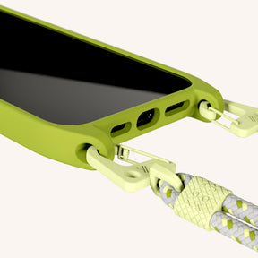 Handykette mit Karabinerband in Olive + Spotted Y2K