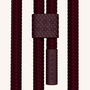 Handykette mit Karabinerband in Clear + Burgundy