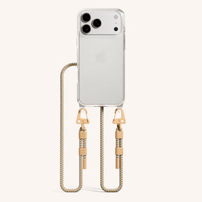 Handykette mit Karabinerband in Clear + Palm Springs