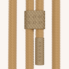 Handykette mit Karabinerband in Clear + Sand