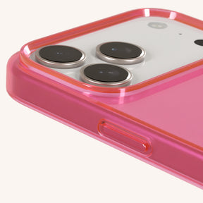 Handykette mit Karabinerband in Cyber Pink Clear + Power Pink