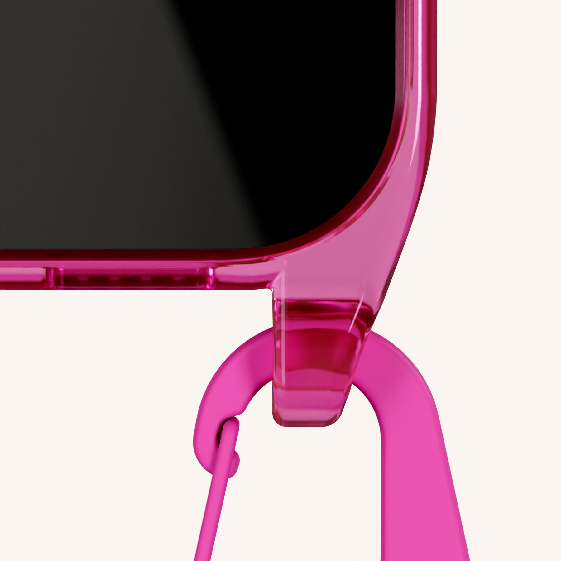 Handykette mit Karabinerband in Cyber Pink Clear + Power Pink