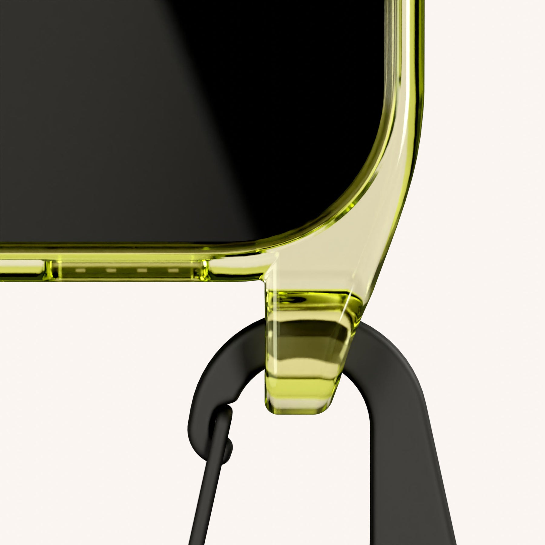 Handykette mit Karabinerband in Sunny Lime Clear + Schwarz