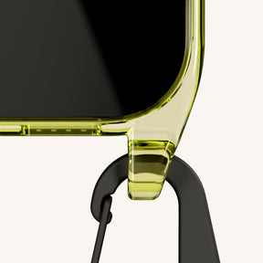 Handykette mit Karabinerband in Sunny Lime Clear + Schwarz
