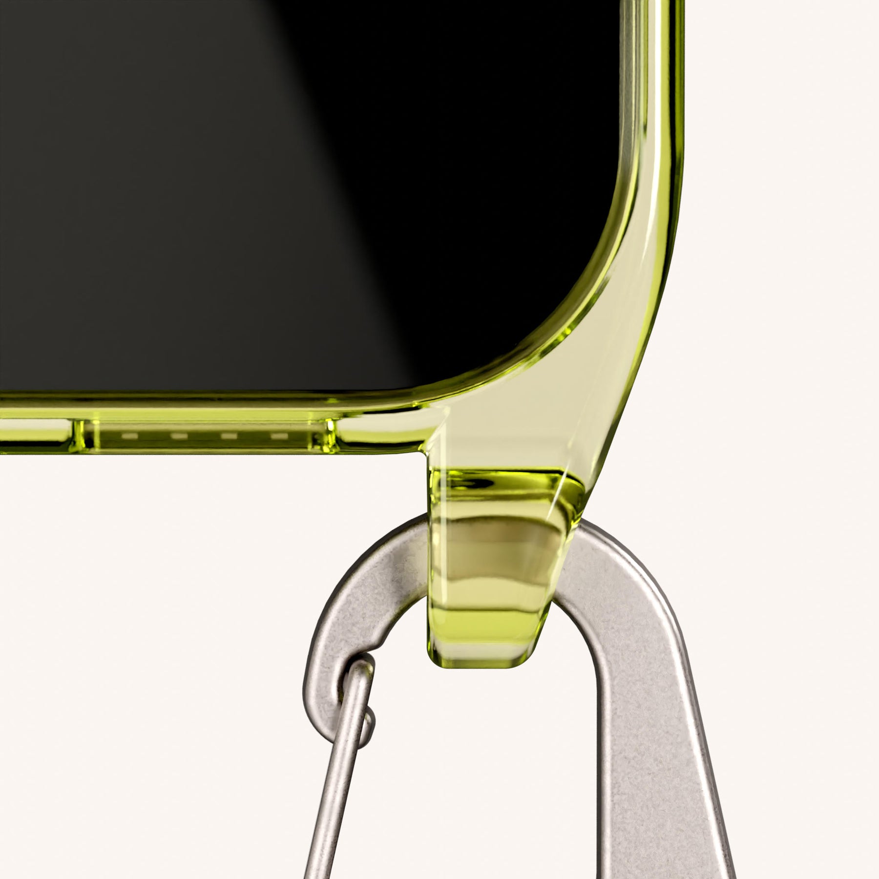 Handykette mit Karabinerband in Sunny Lime Clear + Spotted Olive