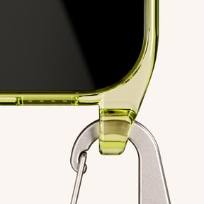 Handykette mit Karabinerband in Sunny Lime Clear + Spotted Olive