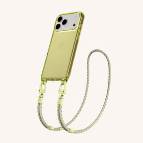 Handykette mit Karabinerband in Sunny Lime Clear + Spotted Y2K