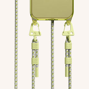 Handykette mit Karabinerband in Sunny Lime Clear + Spotted Y2K