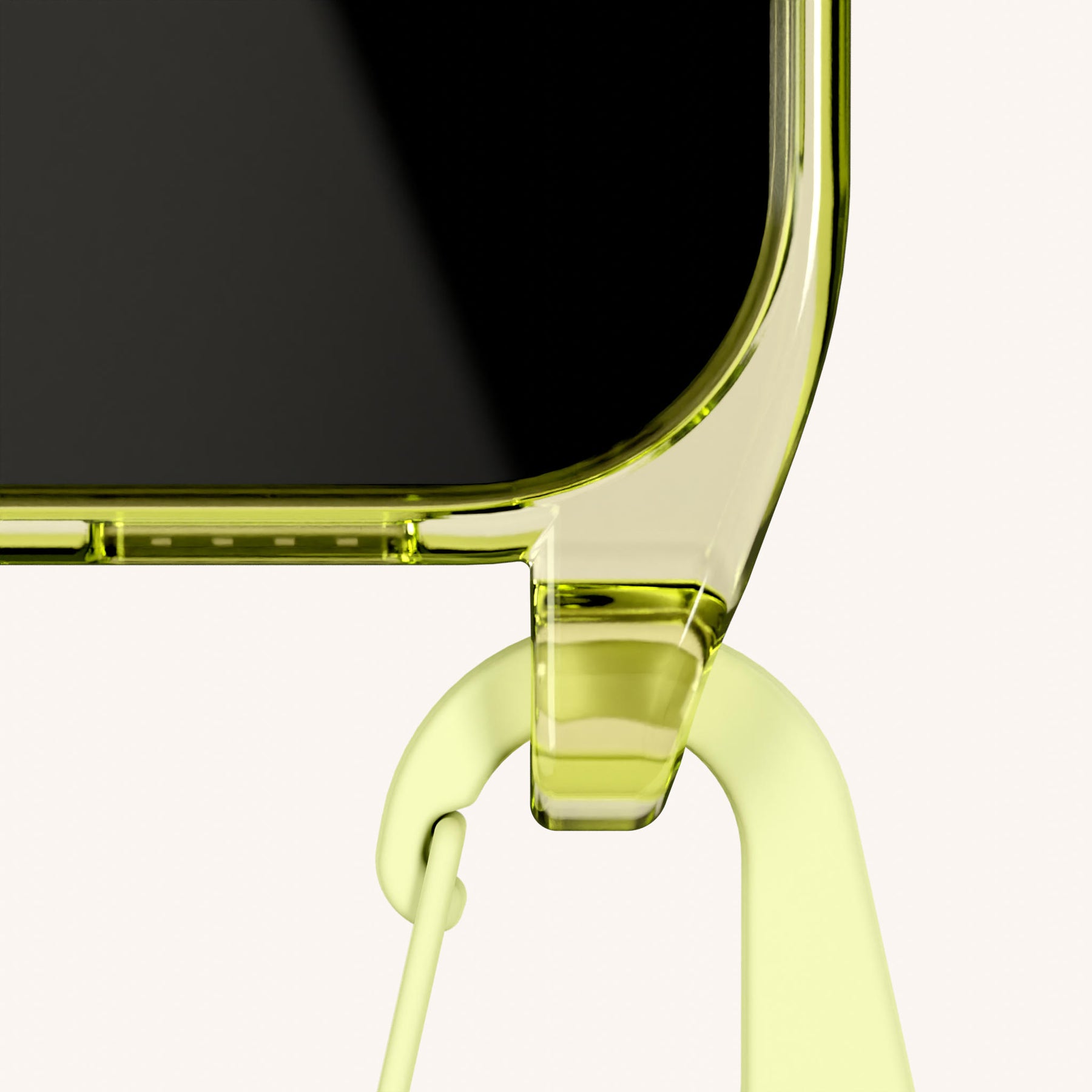 Handykette mit Karabinerband in Sunny Lime Clear + Spotted Y2K