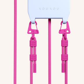 Cordon de téléphone avec corde en Baby Blue + Power Pink