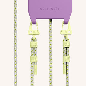 Handykette mit Karabinerband in Lavendel + Spotted Y2K