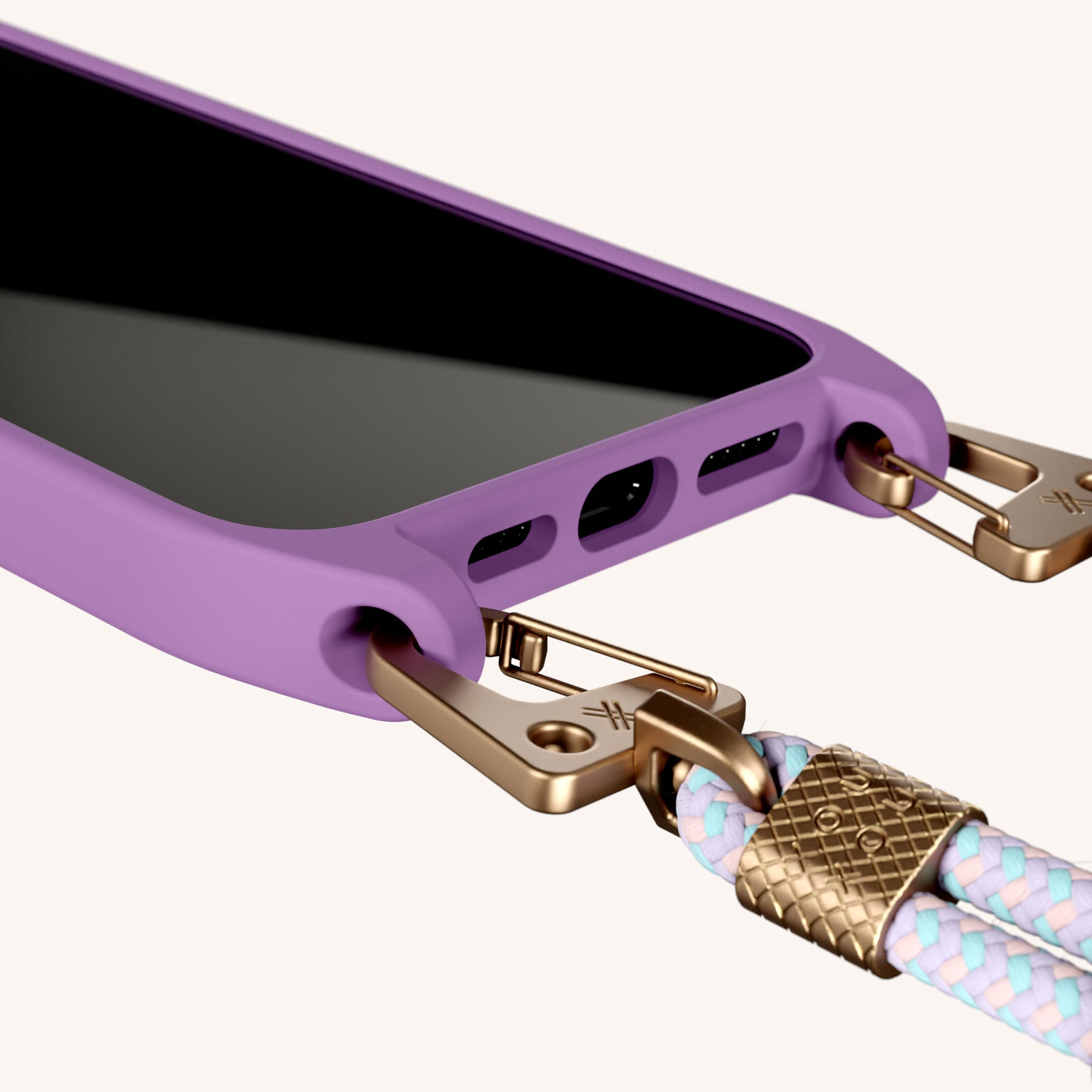 Handykette mit Karabinerband in Lavendel + Vibrant Pastel