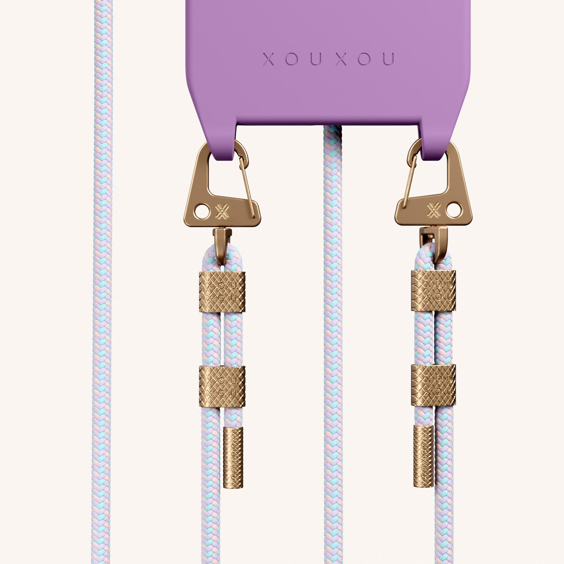 Handykette mit Karabinerband in Lavendel + Vibrant Pastel
