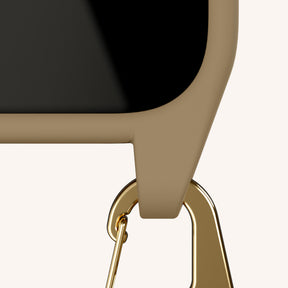 Handykette mit Karabinerband in Taupe
