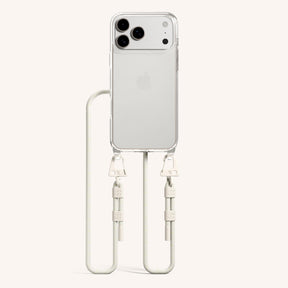 Handykette mit Karabinerband in Clear + Chalk