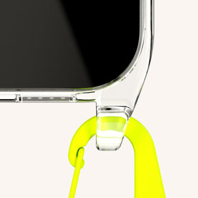 Handykette mit Karabinerband in Clear + Neon Camouflage