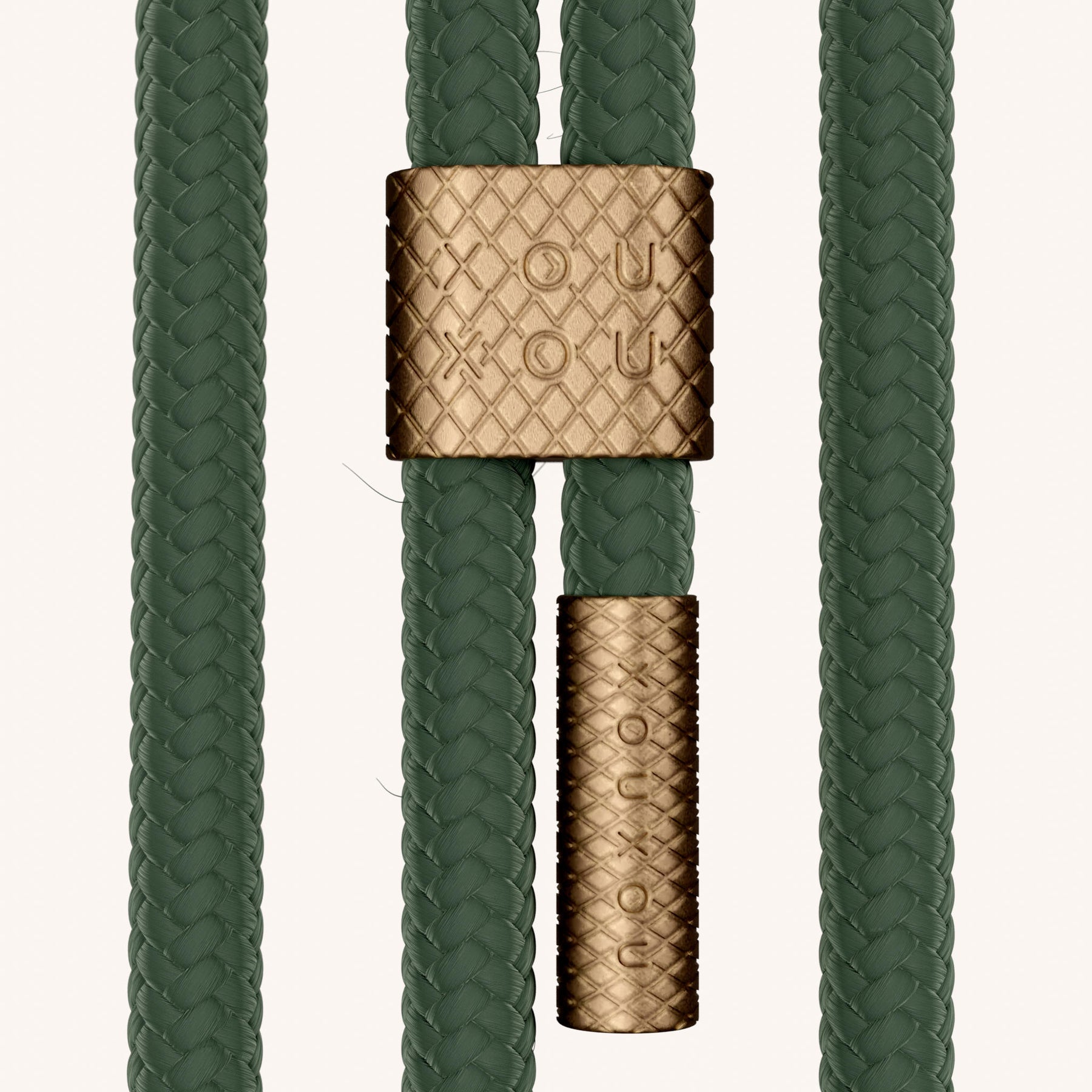 Handykette mit Karabinerband in Clear + Sage