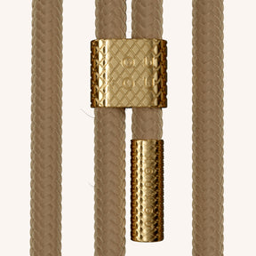 Handykette mit Karabinerband in Clear + Taupe
