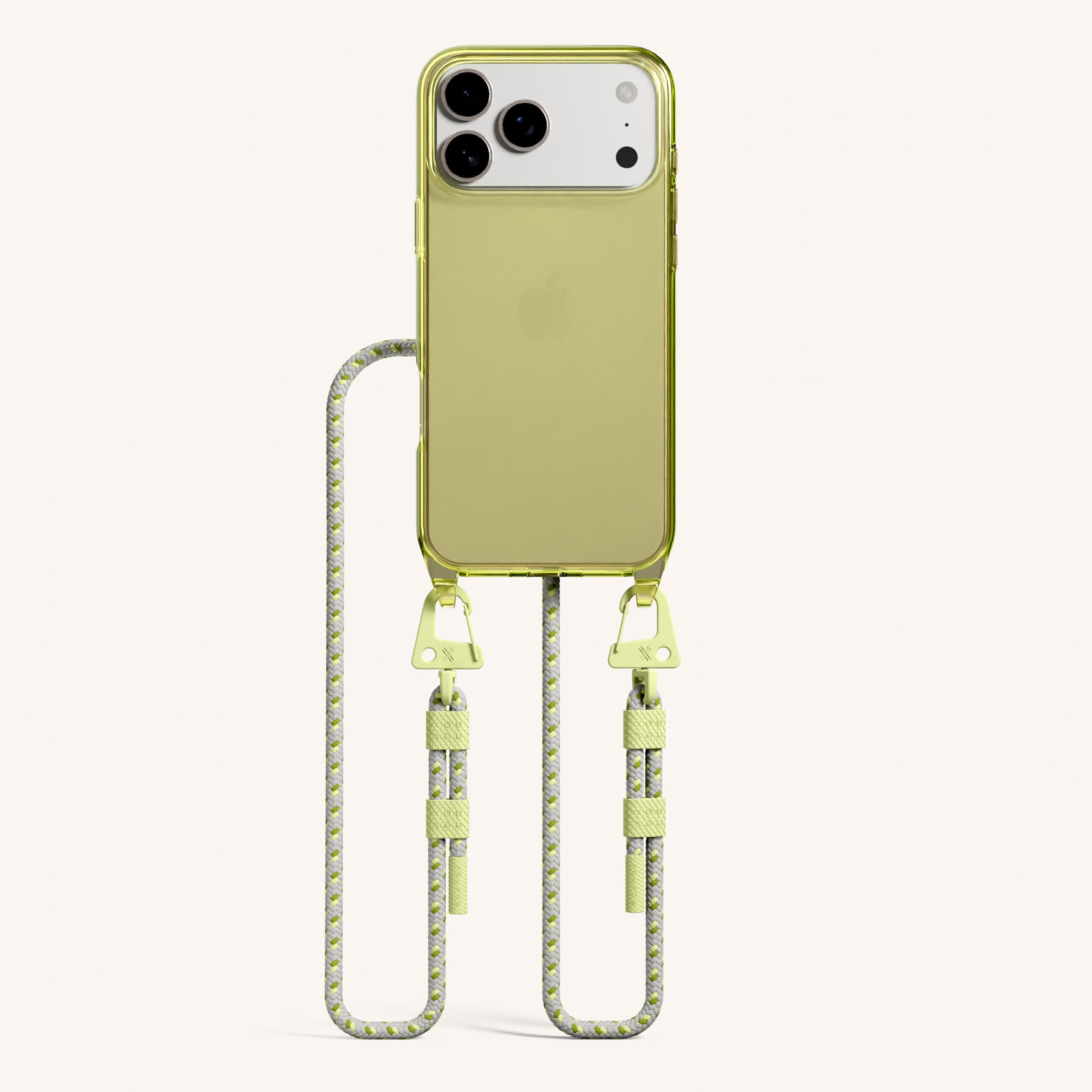 Handykette mit Karabinerband in Sunny Lime Clear + Spotted Y2K