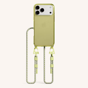 Handykette mit Karabinerband in Sunny Lime Clear + Spotted Y2K