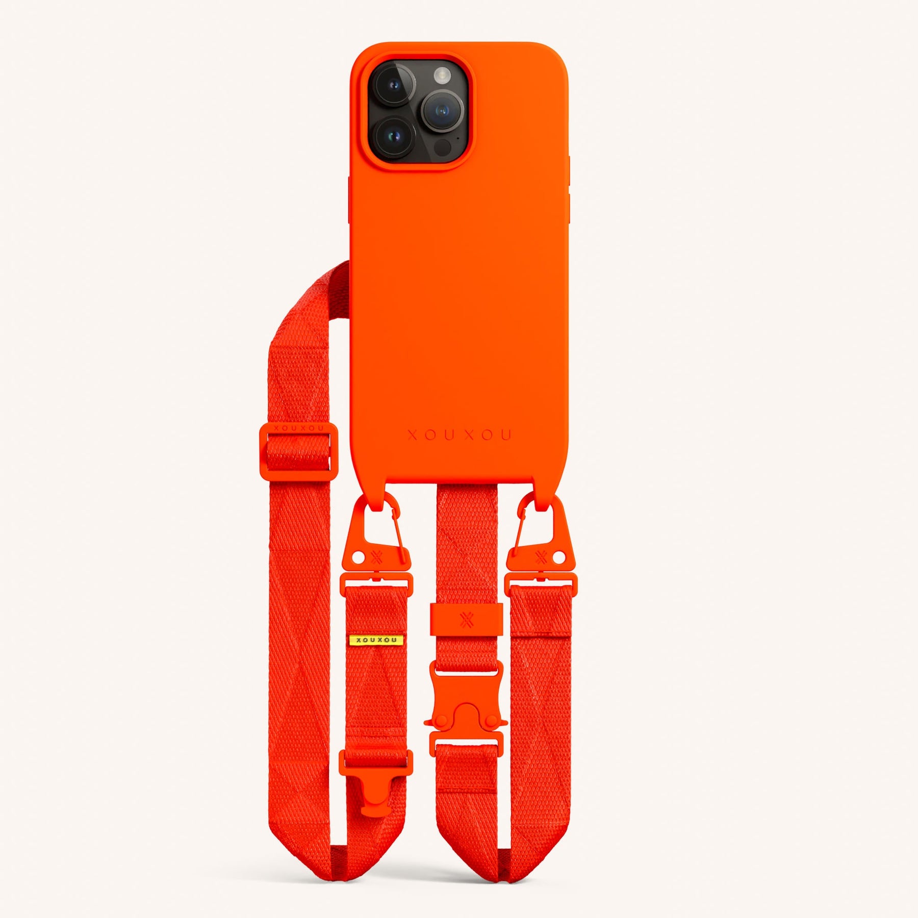 Phone Necklace with Lanyard in Neon Orange